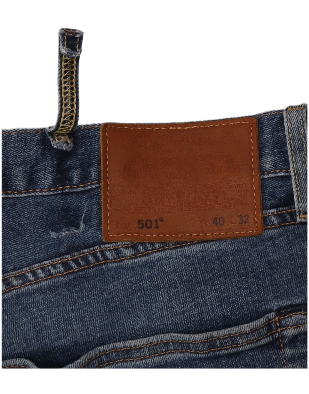 Męskie jeansy Levi's 501 Straight W40 L32 Niebieskie bawełniane