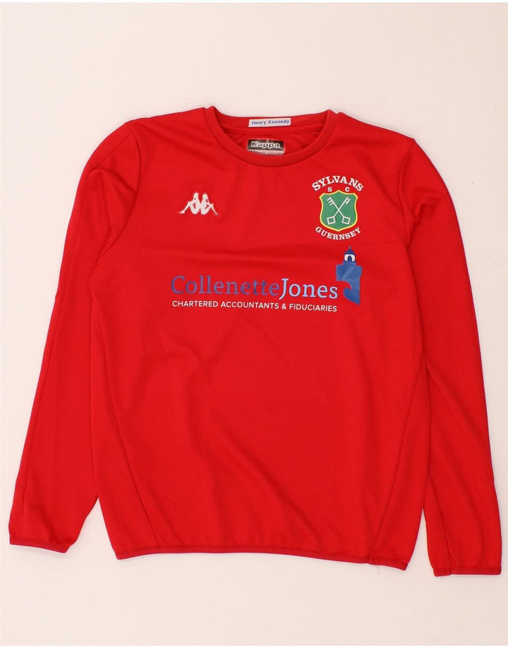 KAPPA Boys Graphic Sweatshirt Jumper 11-12 Years Red Polyester Vintage Kappa and Second-Hand Kappa from Messina Hembry 