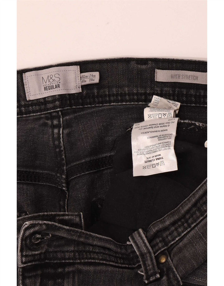 Męskie proste dżinsy Marks & Spencer W40 L29 Szara bawełna