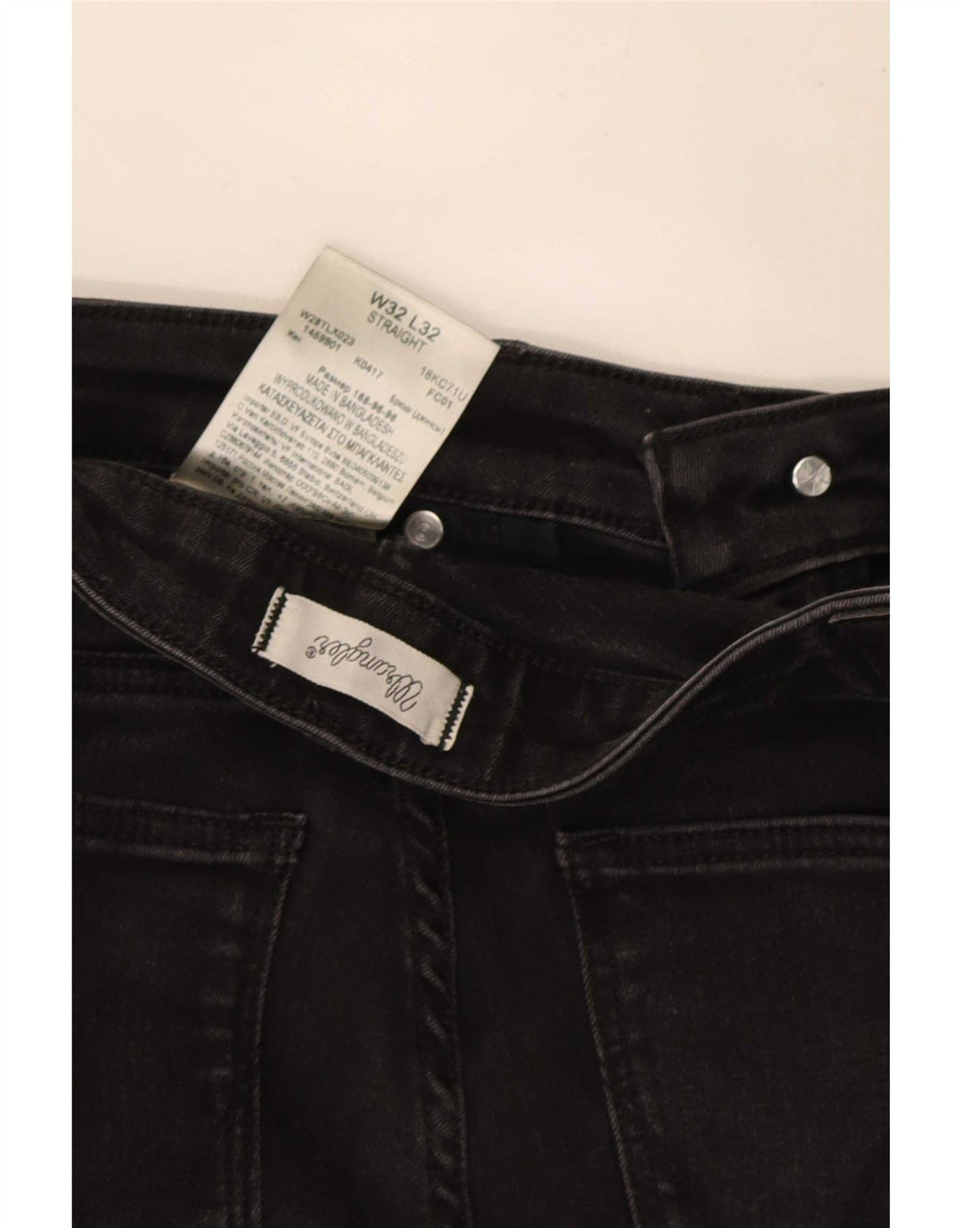 Damskie proste dżinsy Wrangler W32 L32 Czarne bawełniane