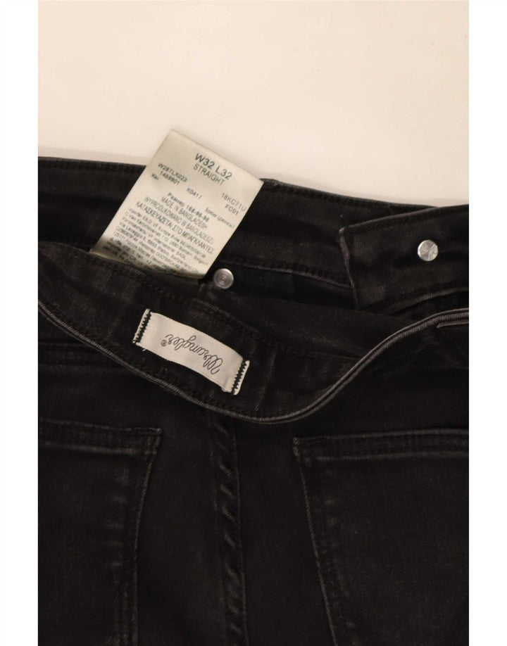Damskie proste dżinsy Wrangler W32 L32 Czarne bawełniane