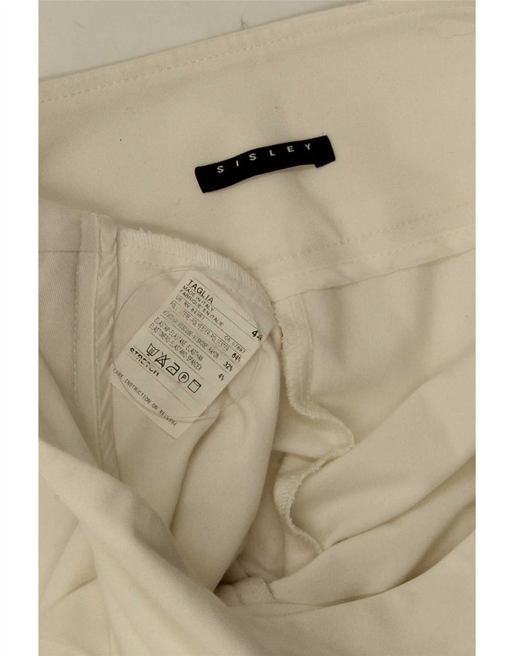 Spodnie damskie Sisley Flare IT 44 Medium W30 L32 Biały poliester