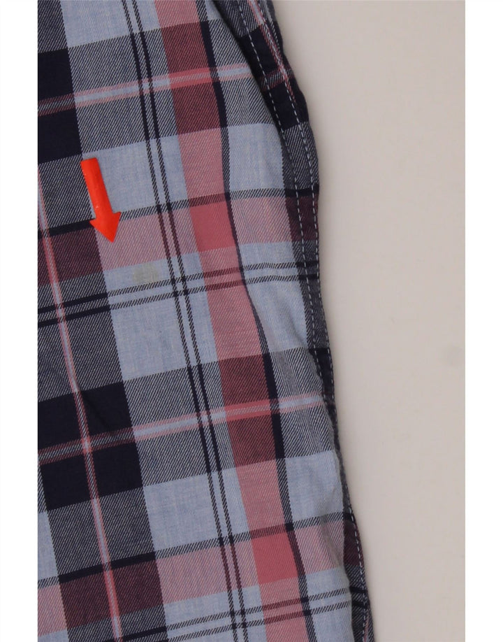 Crew Clothing Męska koszula flanelowa o dopasowanym kroju, bawełniana w średnią niebieską kratkę