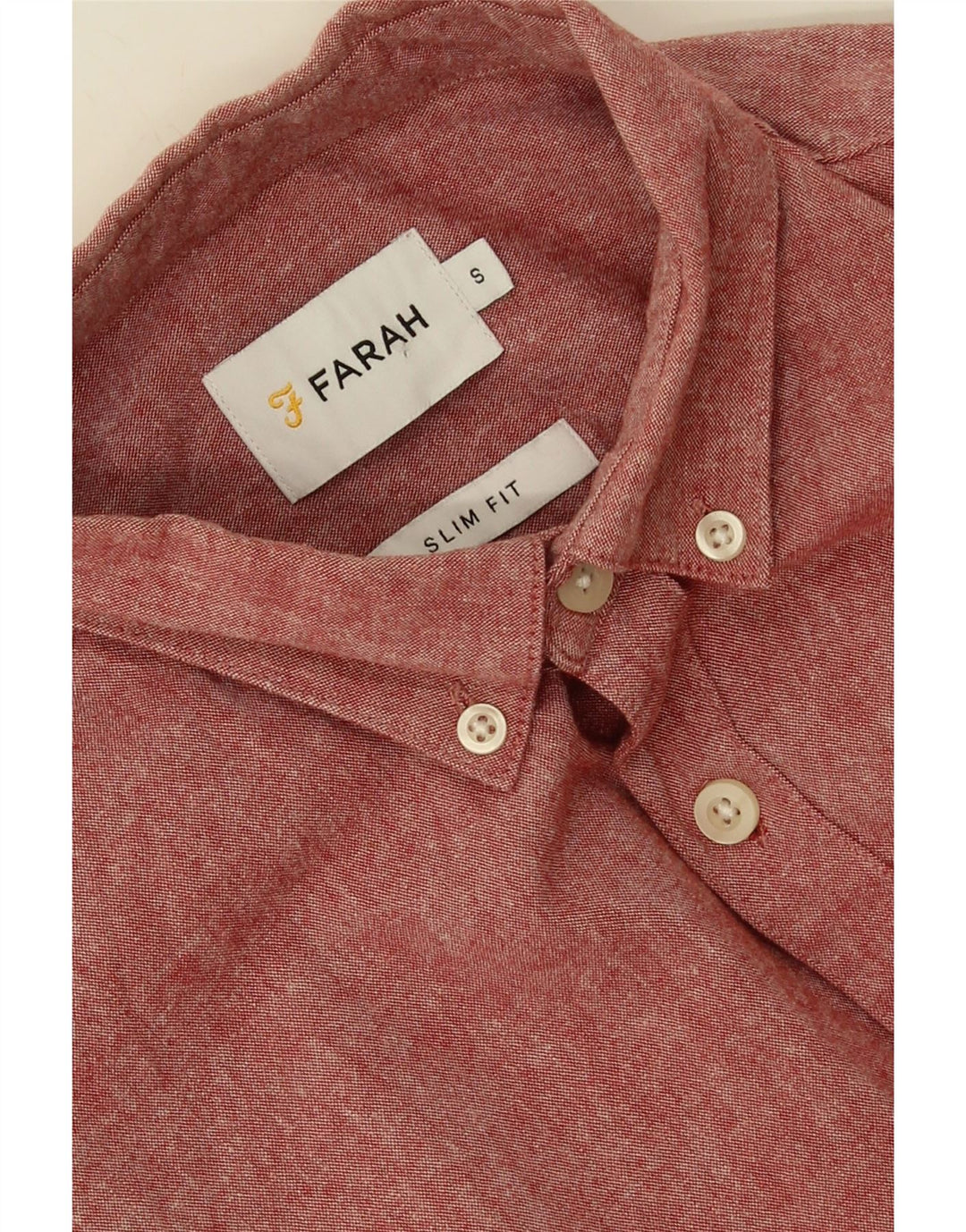 FARAH Mens Slim Fit Shirt Small Pink Cotton Vintage Farah and Second-Hand Farah from Messina Hembry 
