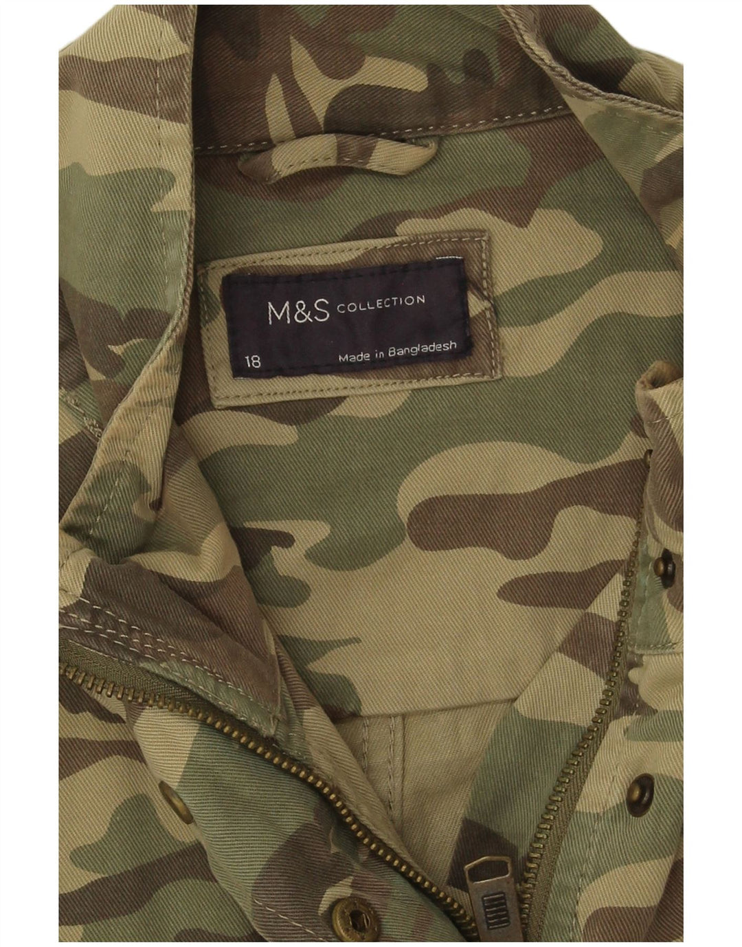 Marks & Spencer Damska kurtka oversize Utility UK 18 XL, kamuflaż khaki