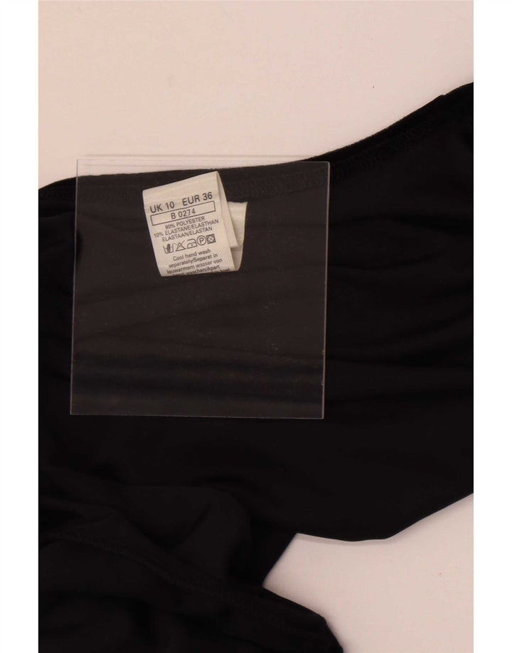 Vintage damskie welurowe bolerko Top UK 10, małe, czarne, poliestrowe