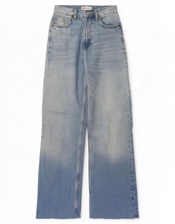 Damskie dżinsy z szeroką nogawką Zara z wysokim stanem EU 32 2XS W22 L32 Niebieskie