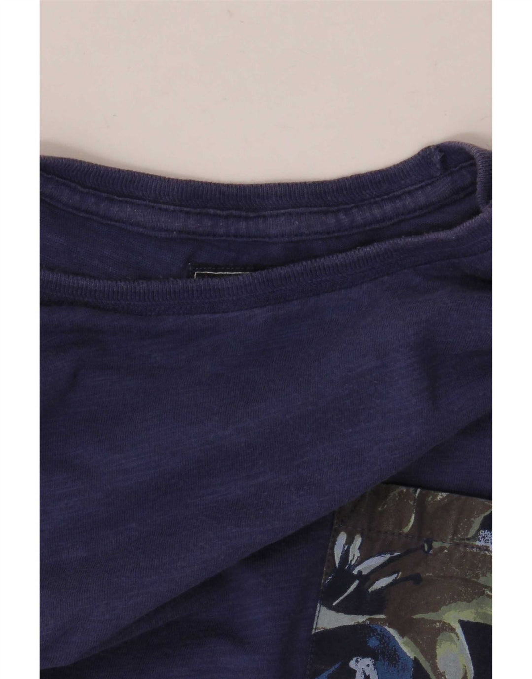 Woolrich Męski T-shirt Top Średni Niebieski Bawełniany