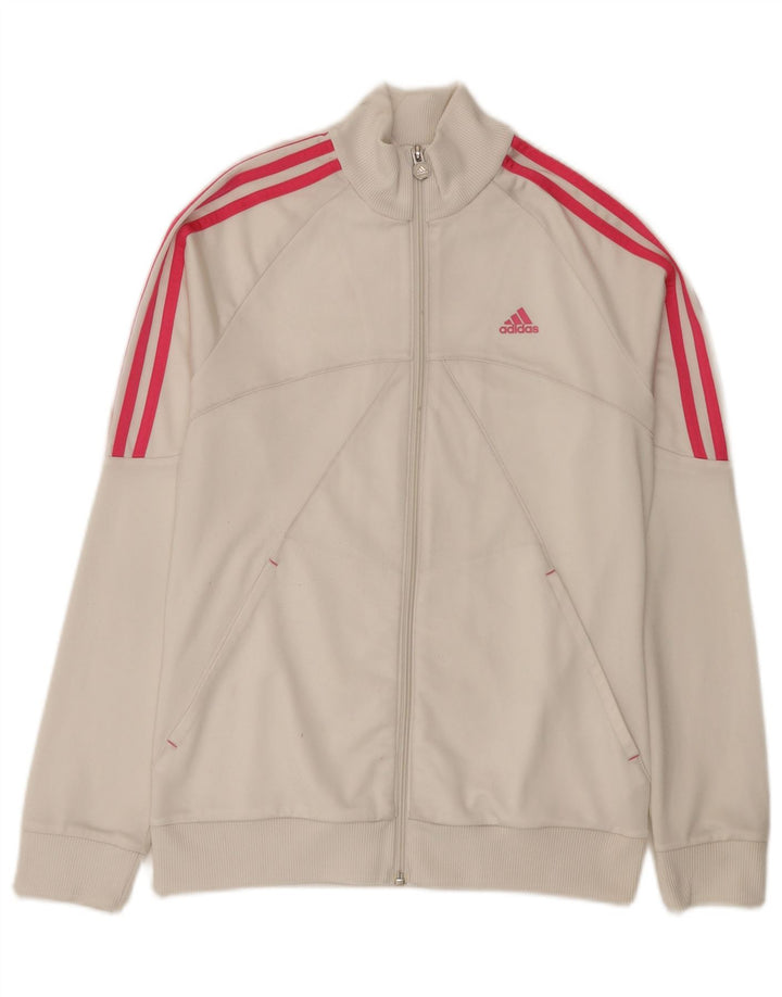 Adidas Dziewczęca bluza dresowa z grafiką, 14-15 lat, biały poliester