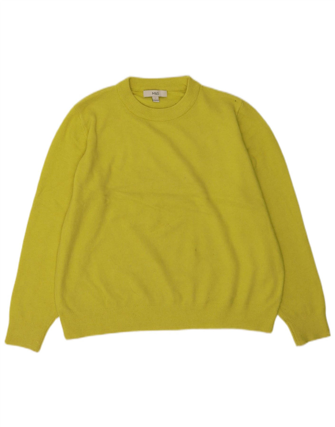 Sweter damski Marks & Spencer z okrągłym dekoltem, UK 16, duży, żółty