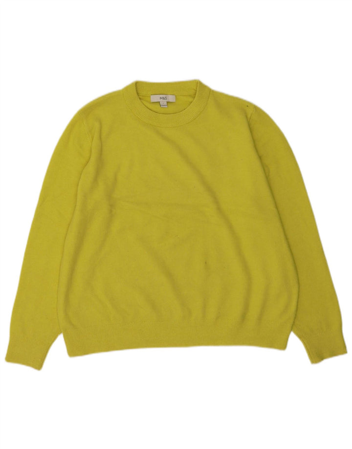 Sweter damski Marks & Spencer z okrągłym dekoltem, UK 16, duży, żółty