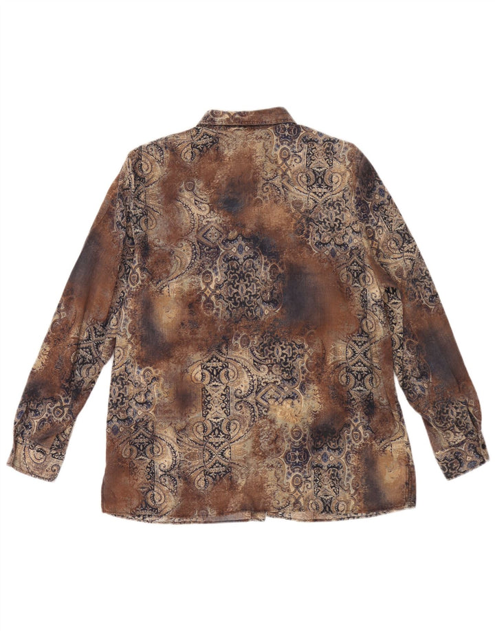 Damska koszula oversize w stylu vintage IT 44 Średni brąz Paisley Tencel