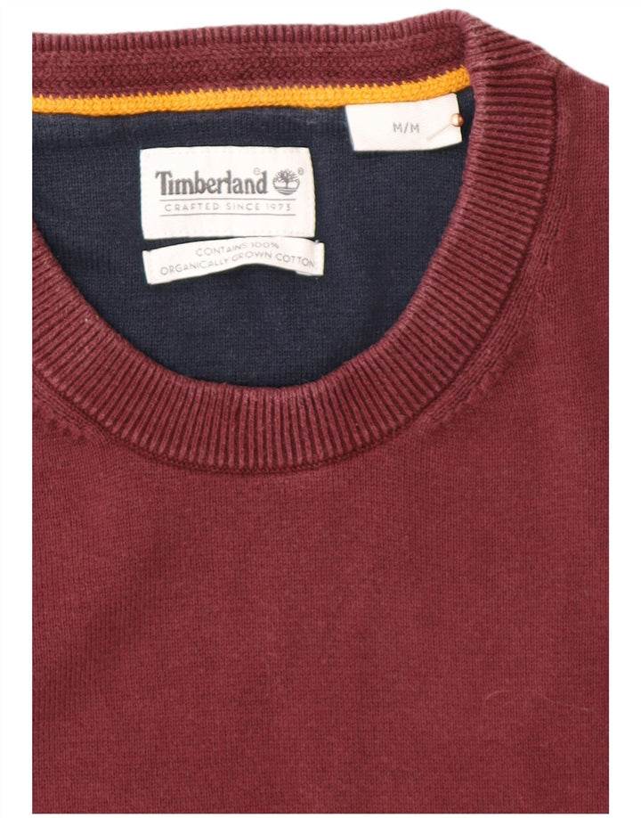 Męski sweter TIMBERLAND z okrągłym dekoltem, średnia bordowa bawełna