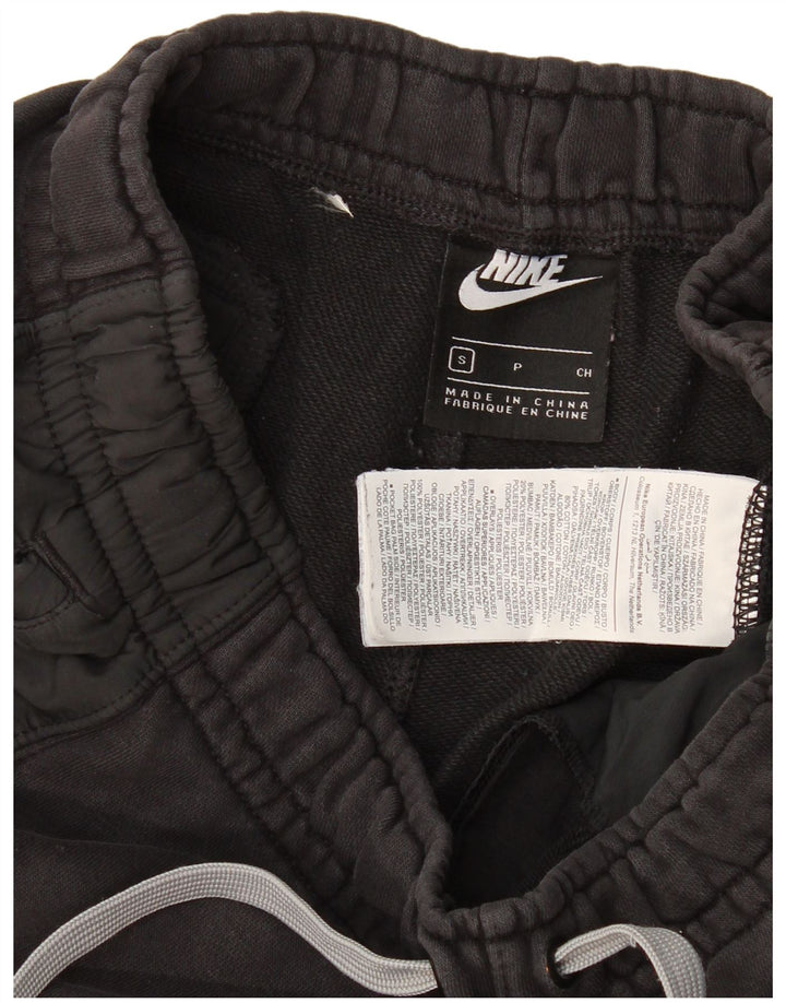 Męskie spodnie dresowe Nike z grafiką, małe, czarne, bawełniane