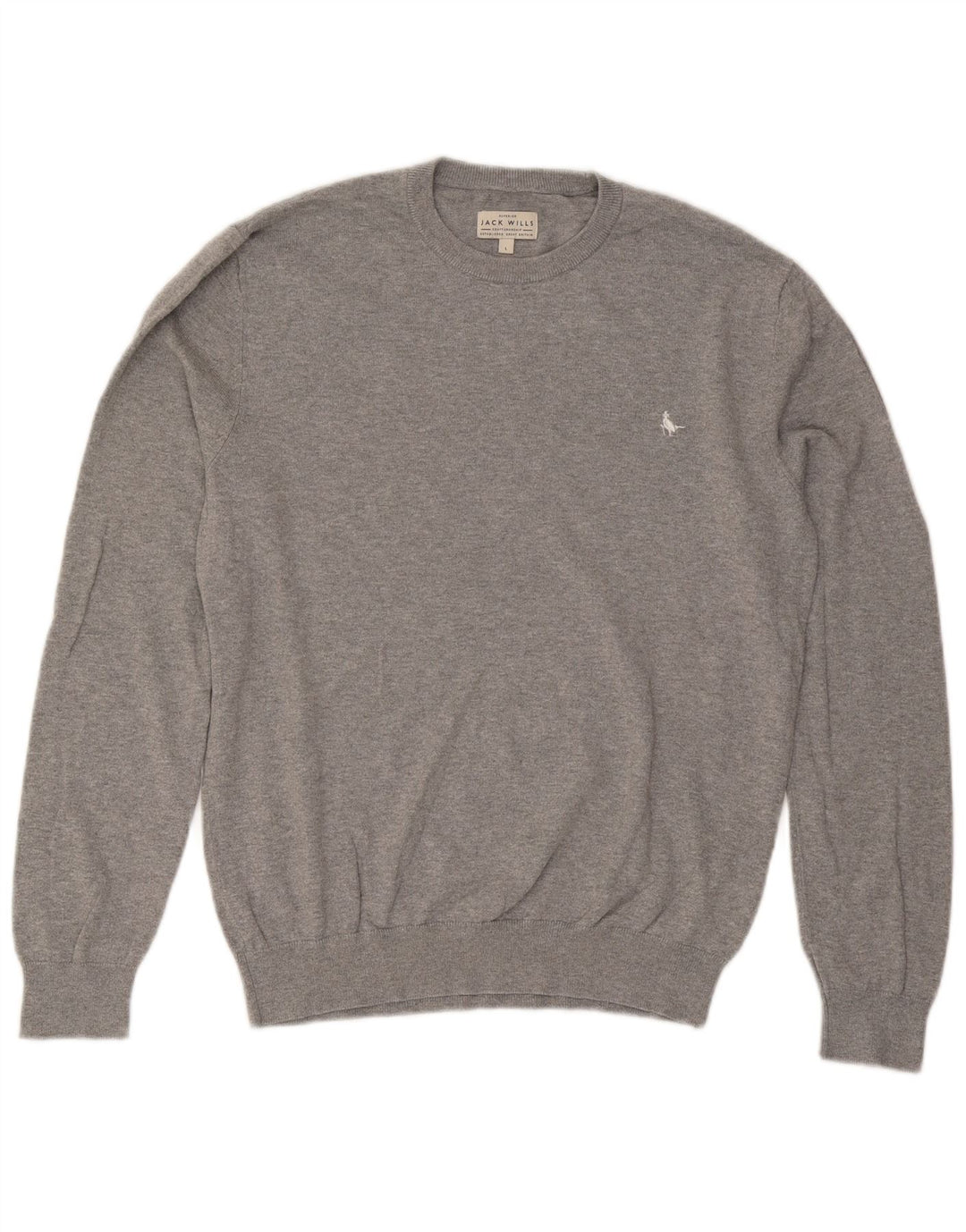 Męski sweter z okrągłym dekoltem Jack Wills, duży, szary, bawełniany