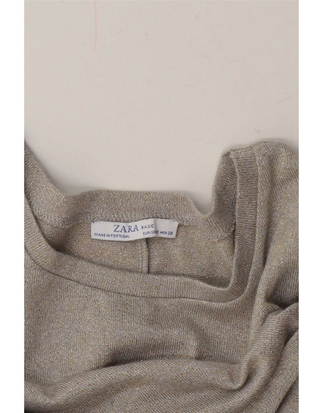 Bluzka damska Zara Crop Oversize UK 14 Medium Beige Flecked