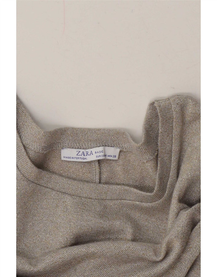 Bluzka damska Zara Crop Oversize UK 14 Medium Beige Flecked