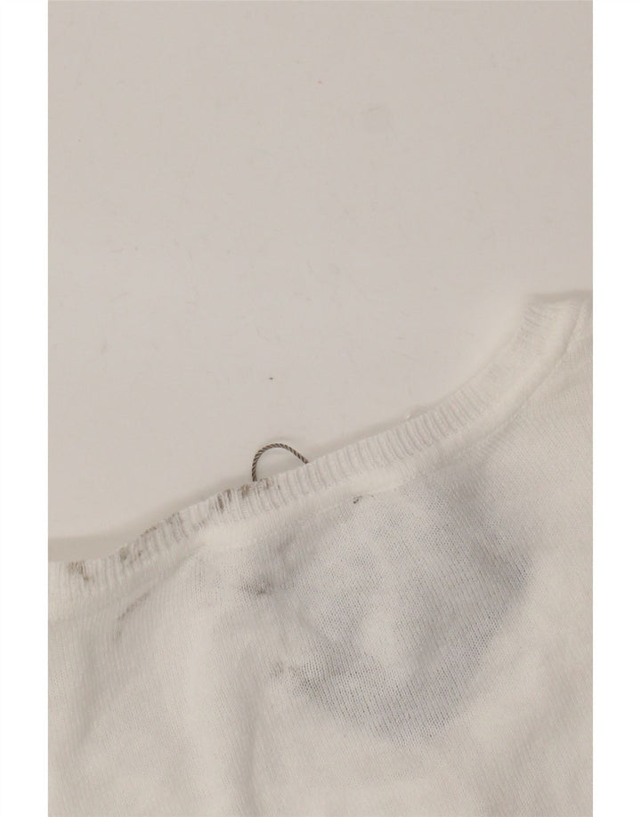 Sweter damski Oasis Crop Bolero UK 12, średni, biały, bawełniany