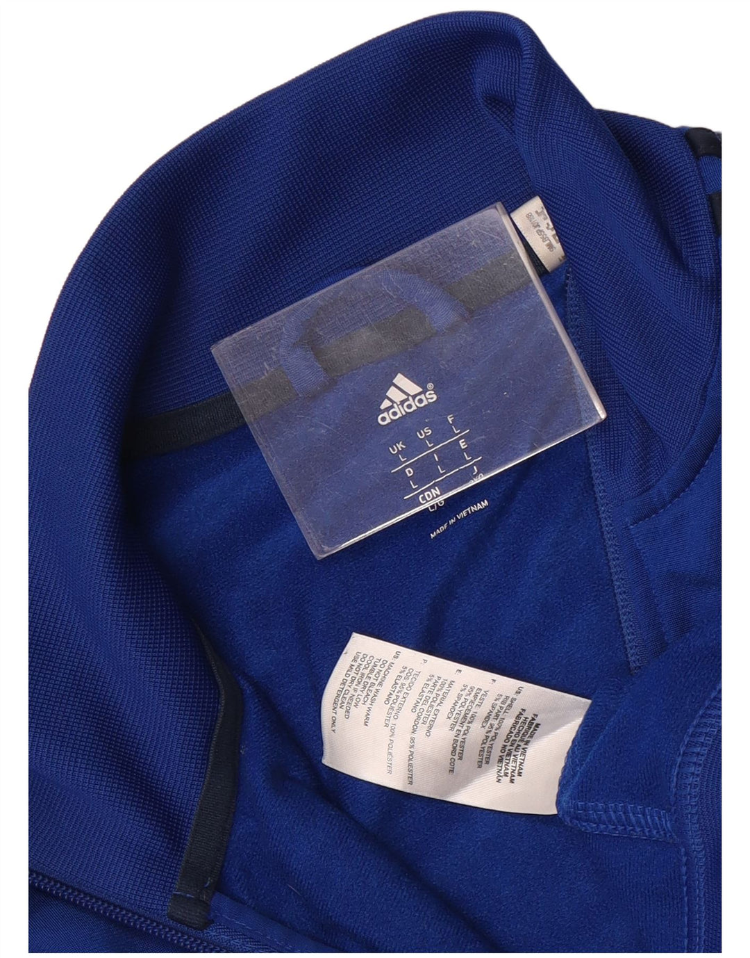 Adidas Męska bluza dresowa, duża, niebieska, poliestrowa