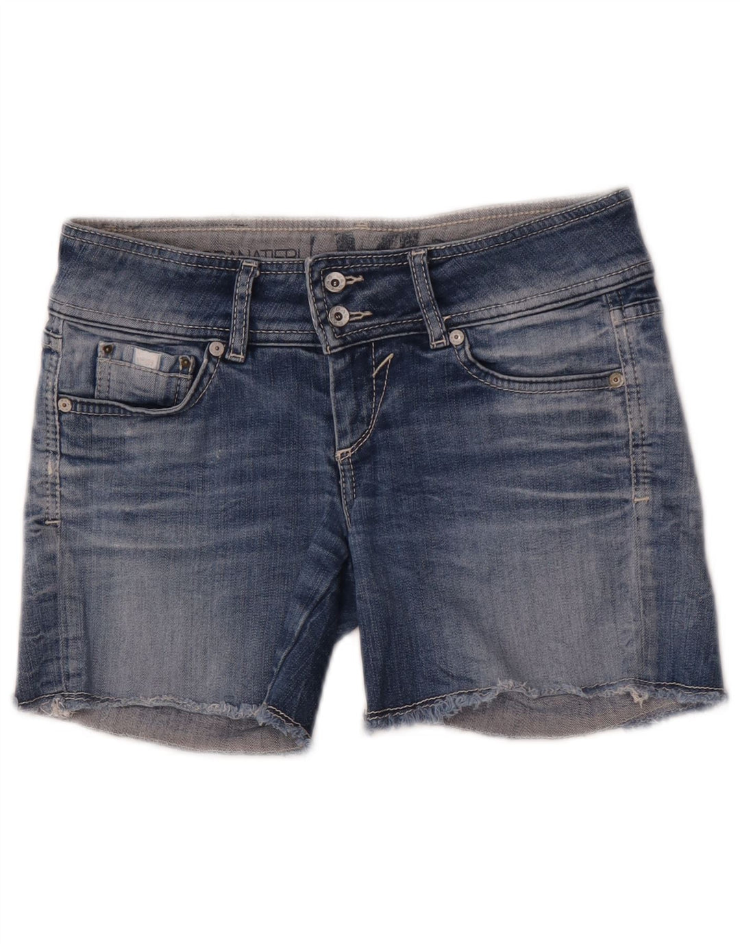 Damskie spodenki jeansowe GUESS W26 Small, niebieskie, bawełniane