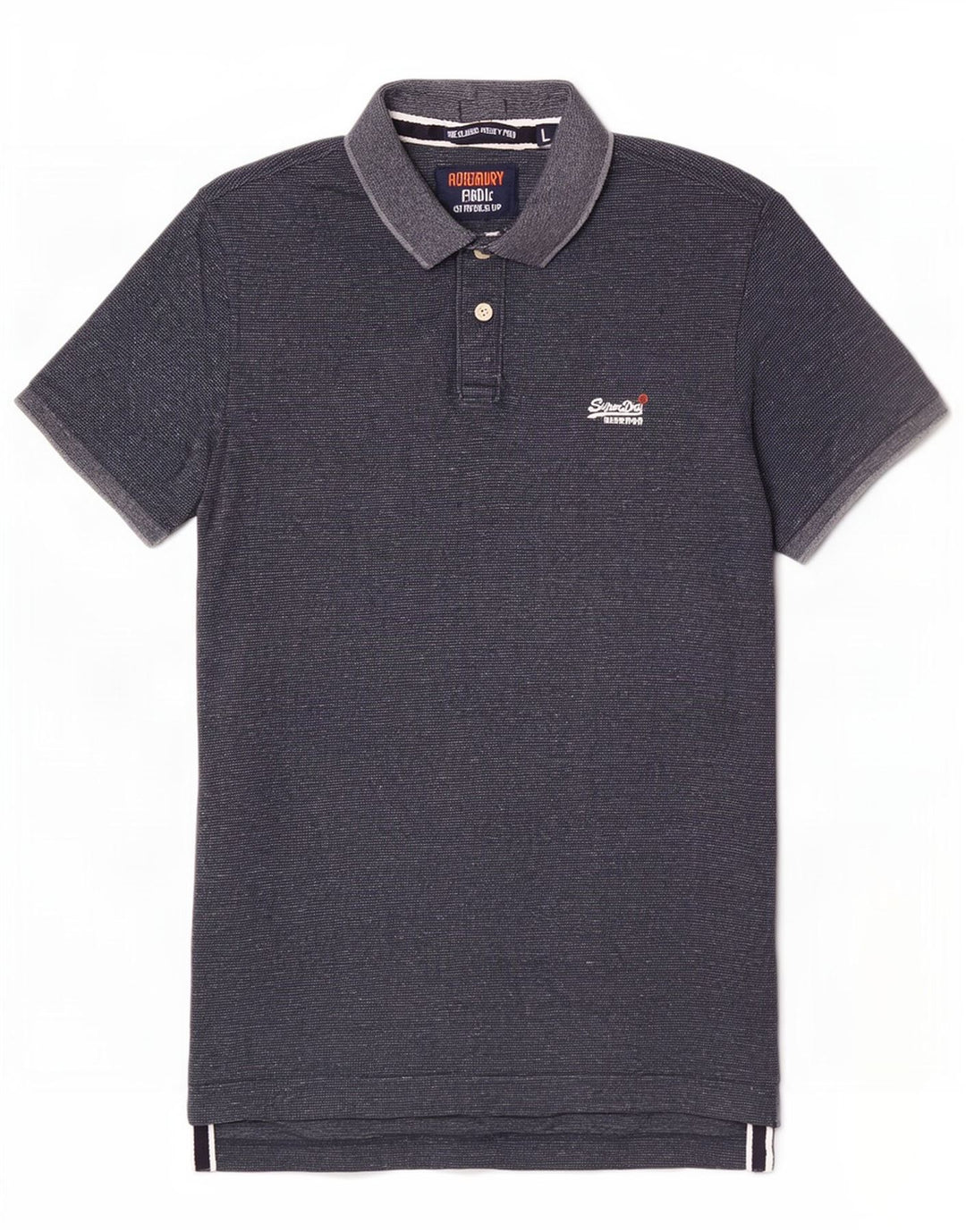 Męska koszulka polo Superdry, duża, granatowa, bawełniana w cętki