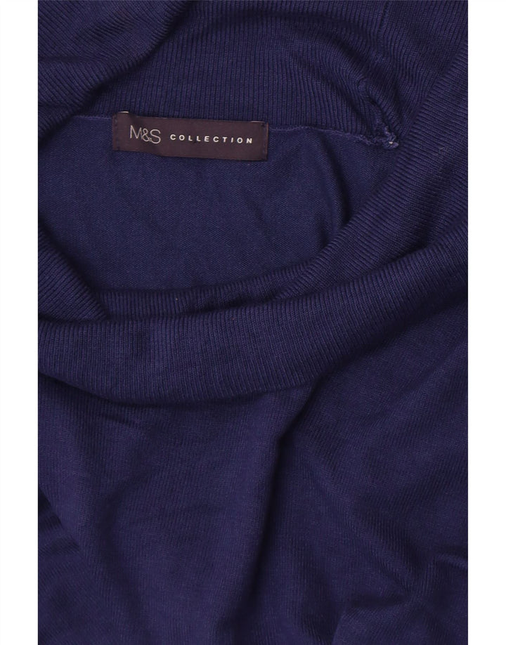 Marks & Spencer Damski sweter z golfem UK 10, mały, granatowy