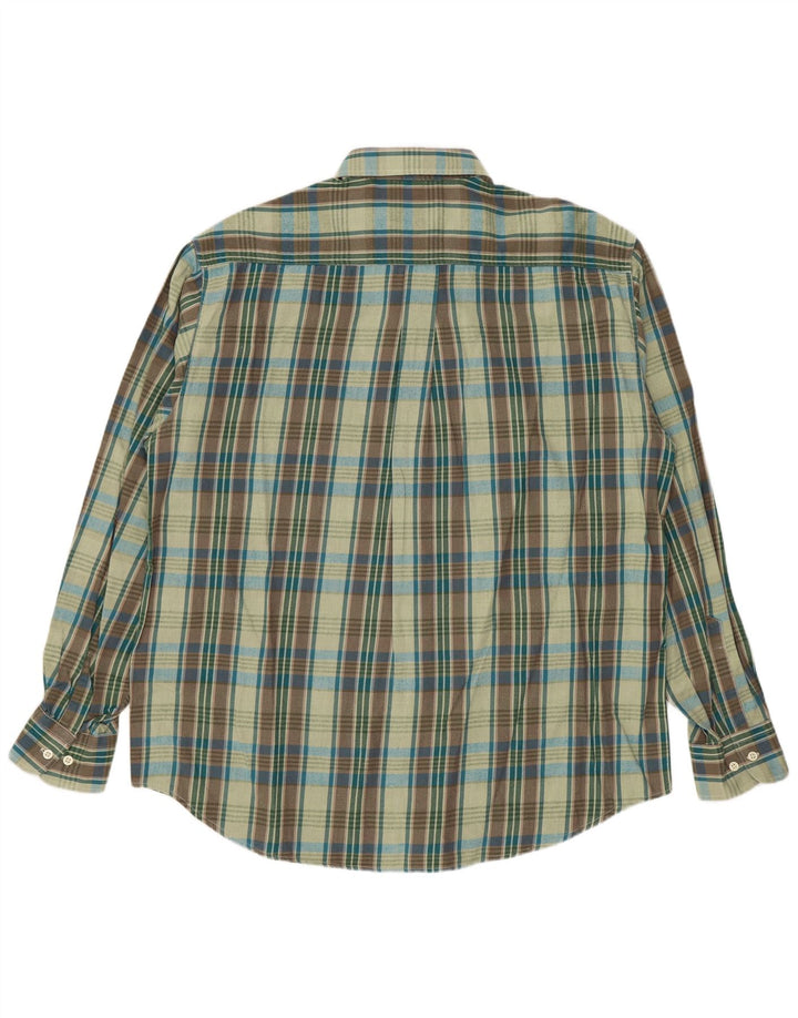 Vintage męska koszula flanelowa, duża, wielobarwna, bawełniana krata