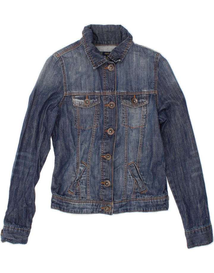 OASIS Womens Crop Denim Jacket UK 10 Small Blue Cotton Vintage Oasis and Second-Hand Oasis from Messina Hembry 