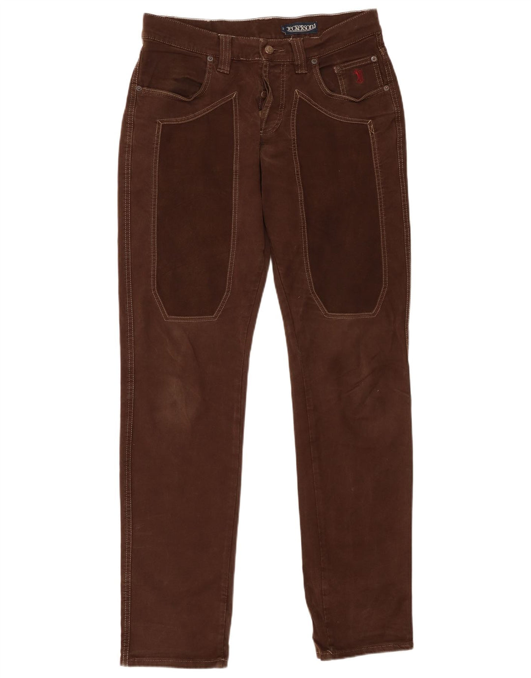 Wąskie spodnie męskie JECKERSON W32 L34 Brązowa bawełna