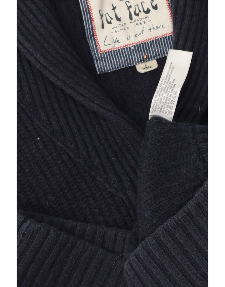 Męski sweter rozpinany Fat Face 2XL Granatowy, bawełniany