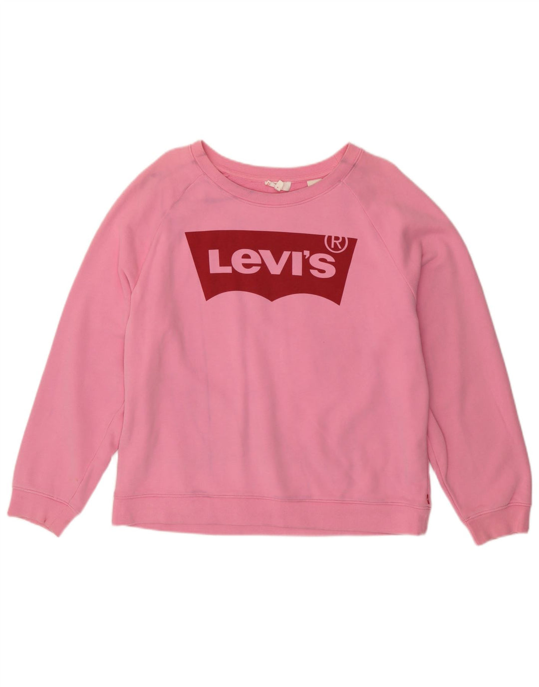 Damski sweter oversize Levi's z grafiką UK 16, duży, różowy, bawełniany