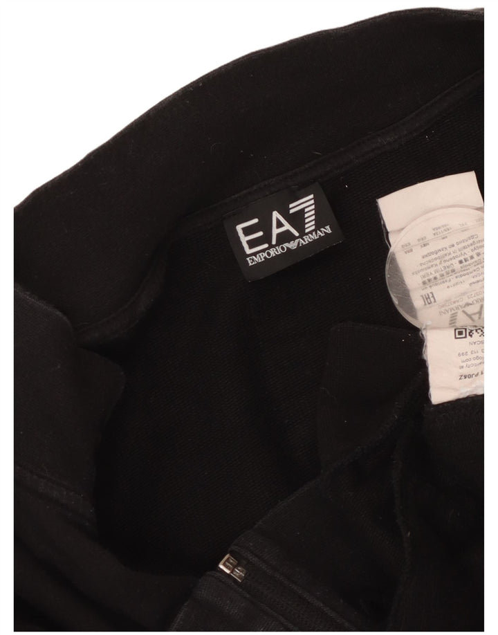 Męska kurtka dresowa Emporio Armani z grafiką, 2XL, czarna, bawełniana