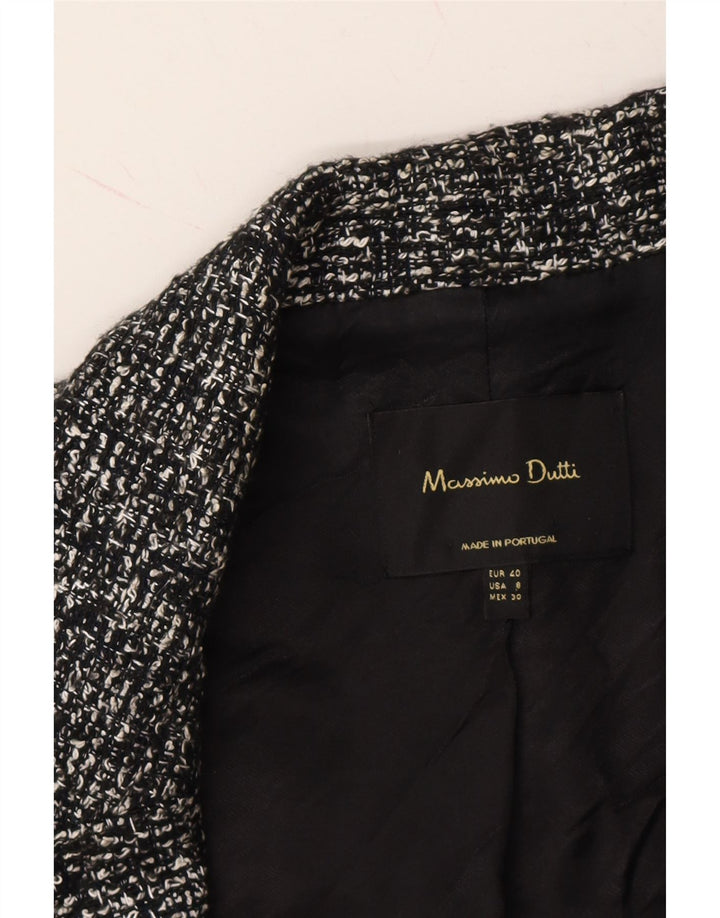MASSIMO DUTTI Womens Overcoat EU 40 Medium Grey Flecked Cotton Vintage Massimo Dutti and Second-Hand Massimo Dutti from Messina Hembry 