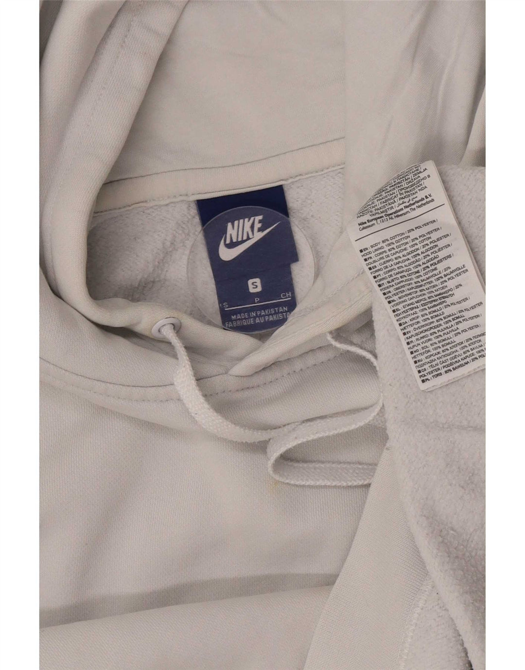 Męski sweter z kapturem Nike, mały, biały, bawełniany