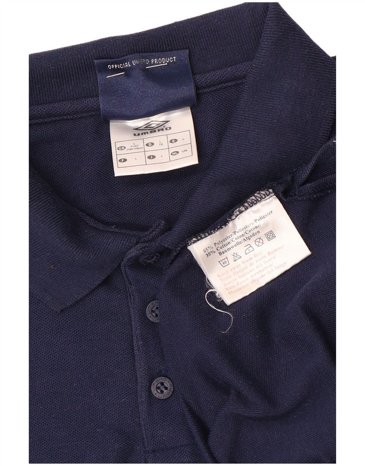 Męska koszulka polo Umbro, duża, granatowa, z poliestru