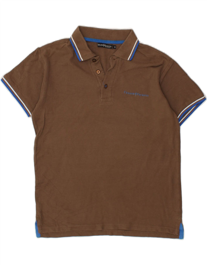 CESARE PACIOTTI Mens Polo Shirt Small Brown Cotton Vintage Cesare Paciotti and Second-Hand Cesare Paciotti from Messina Hembry 