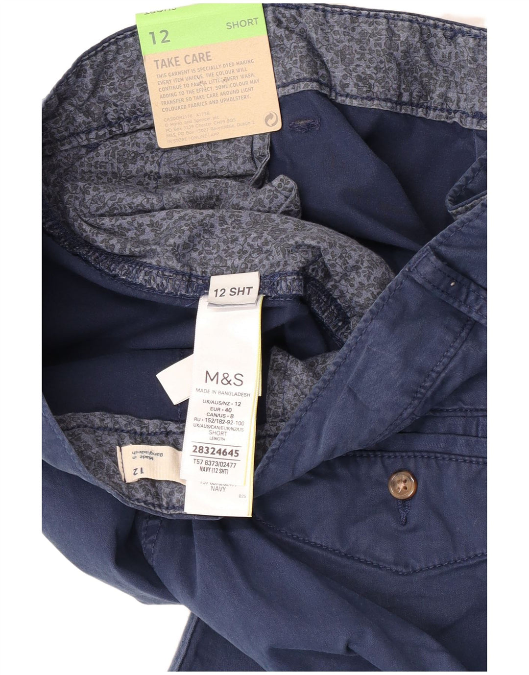 Damskie spodnie Chino Marks & Spencer UK 12 Medium W30 L26 Granatowe