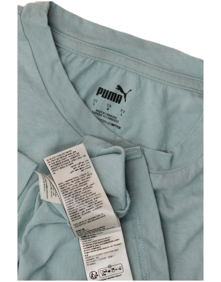 Męski T-shirt Puma z grafiką, duży, turkusowy, bawełniany
