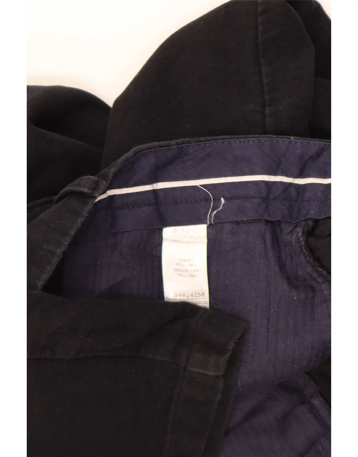 Męskie spodnie chino Marks & Spencer Blue Harbor Straight W36 L29 czarne