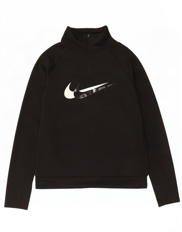 Damska bluza Nike Dri Fit Graphic z zamkiem błyskawicznym, UK 6 XS, czarna
