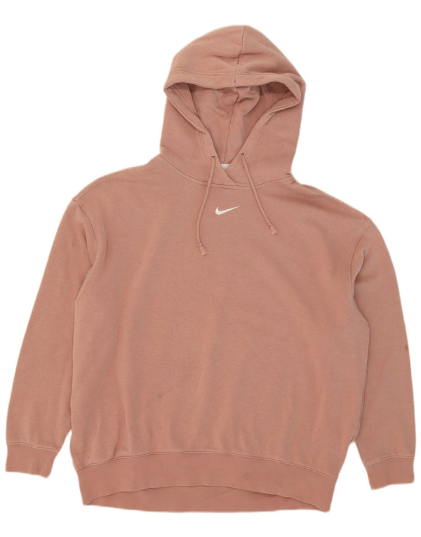 Męski sweter z kapturem Nike o luźnym kroju, duży, różowy, bawełniany