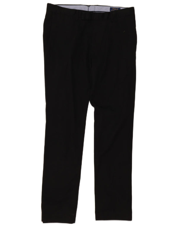 Męskie spodnie garniturowe Slim Fit Polo Ralph Lauren W32 L32 Czarne bawełniane