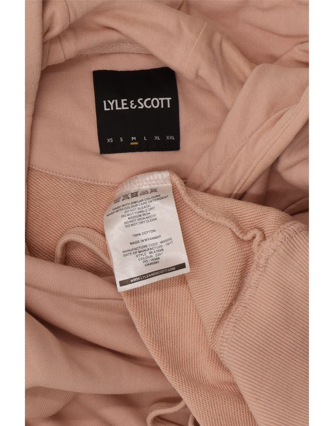 Męski sweter z kapturem Lyle & Scott, średni, różowy, bawełniany