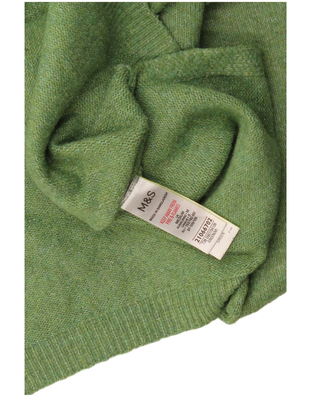 Marks & Spencer Damski sweter oversize z dekoltem w kształcie litery V, UK 14, średni zielony