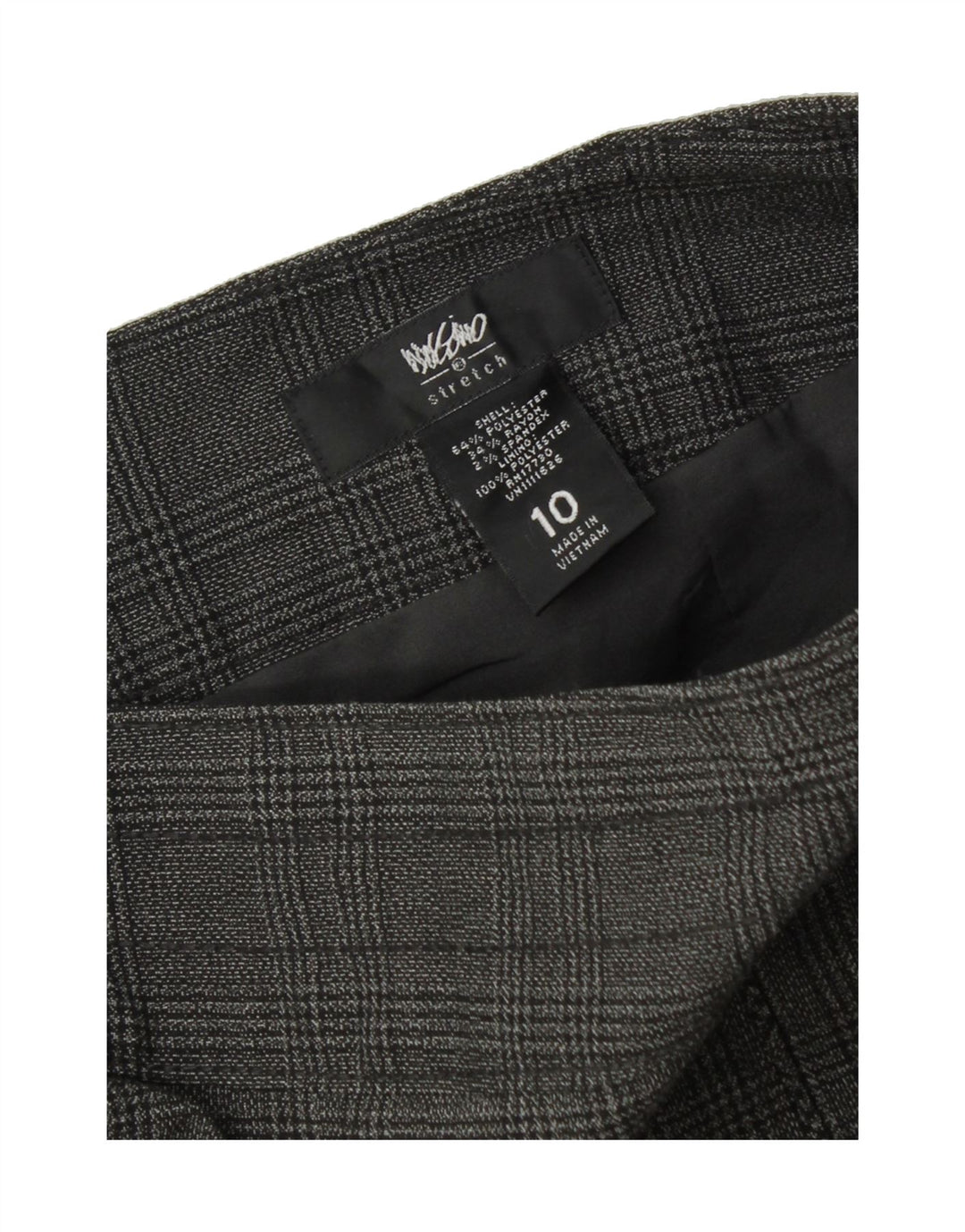 MOSSIMO Womens Stretch Straight Skirt US 10 Large W30 Grey Check Polyester Vintage Mossimo and Second-Hand Mossimo from Messina Hembry 