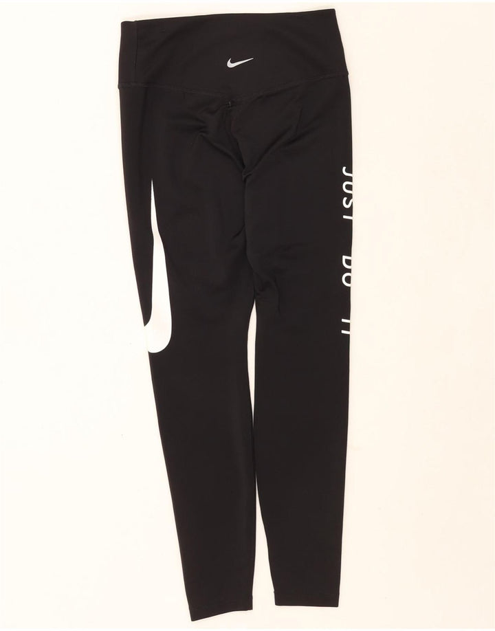 Damskie legginsy Nike Dri Fit Graphic Crop UK 8, małe, czarne, poliestrowe