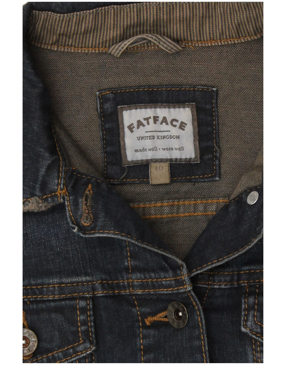 Damska kurtka dżinsowa Fat Face UK 10, mała, granatowa, bawełniana