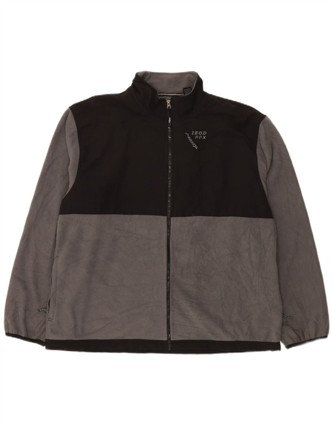 Męska kurtka polarowa IZOD UK 44 2XL Szary poliester z blokami kolorów