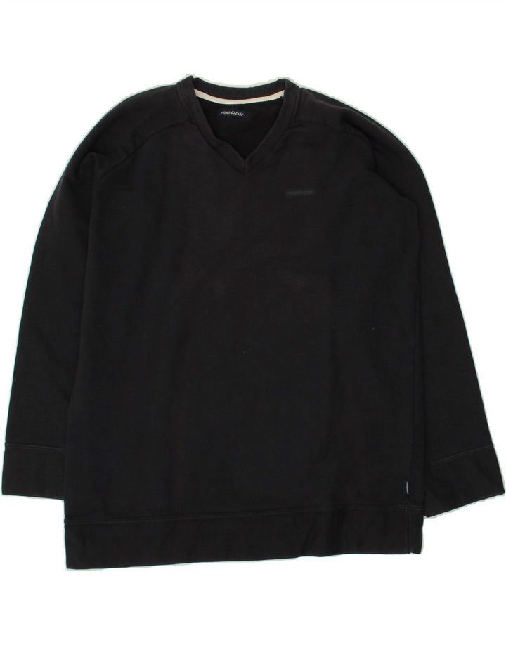 REEBOK Womens Sweatshirt Jumper UK 16 Large  Black Cotton Vintage Reebok and Second-Hand Reebok from Messina Hembry 