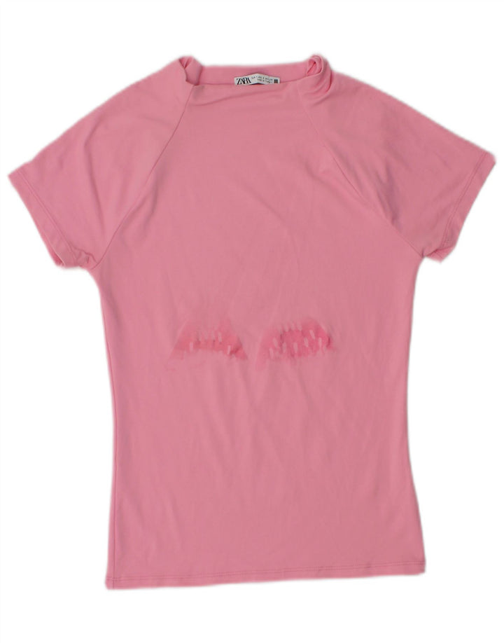 Damska koszulka z grafiką Zara Top UK 8 Small Pink